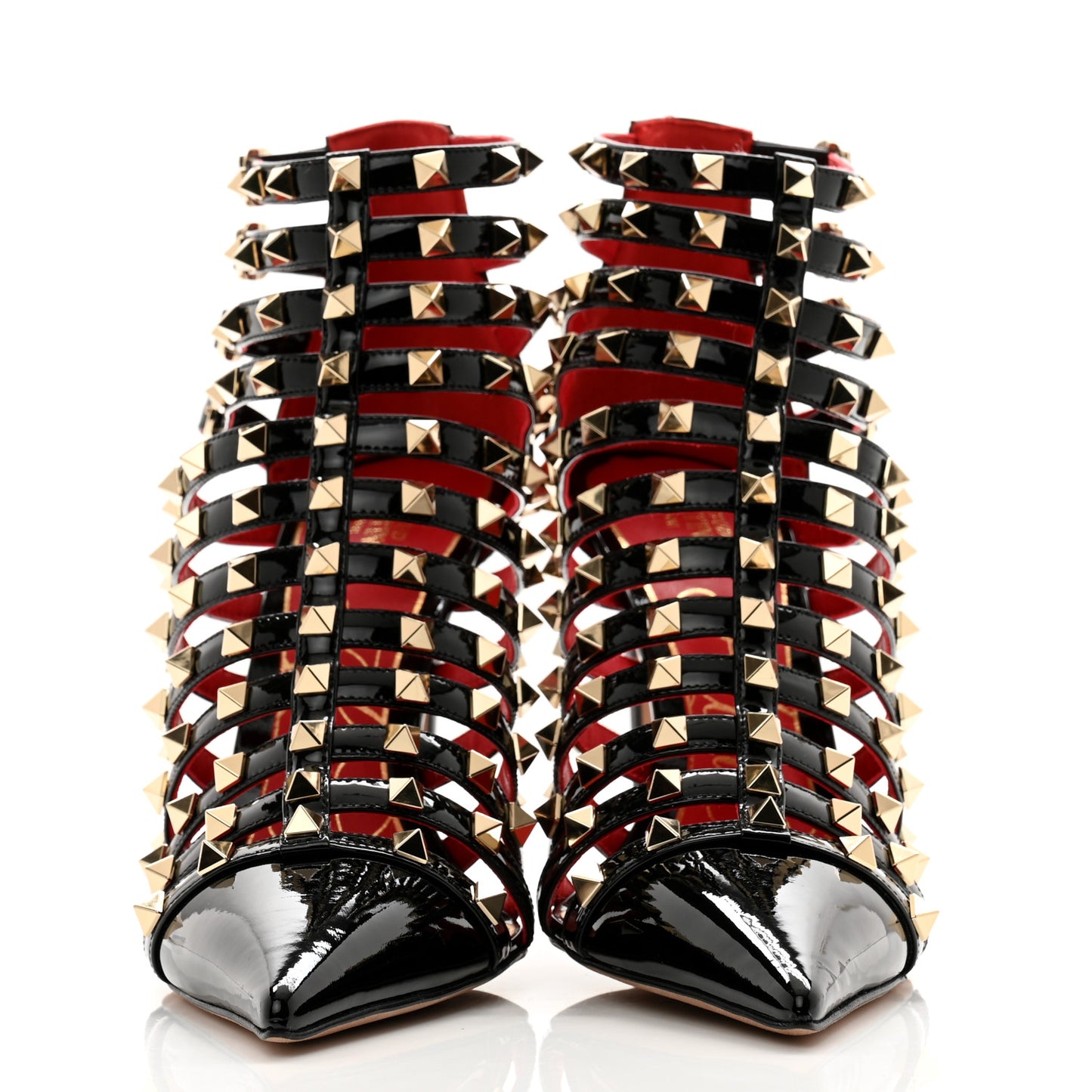 Patent Rockstud Alcove Cage 100mm Booties 41 Black