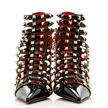 Valentino Garavani Patent Rockstud Alcove Cage 100mm Booties 41 Black 2 of 11