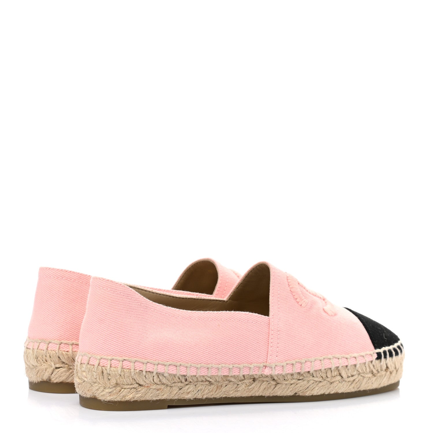 Chanel Denim Toile CC Espadrilles 36 Pink Black 4 of 8