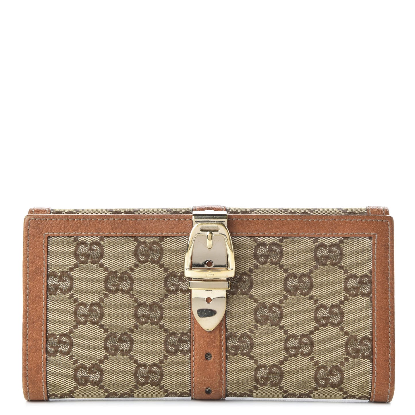 Monogram Buckle Continental Wallet Brown
