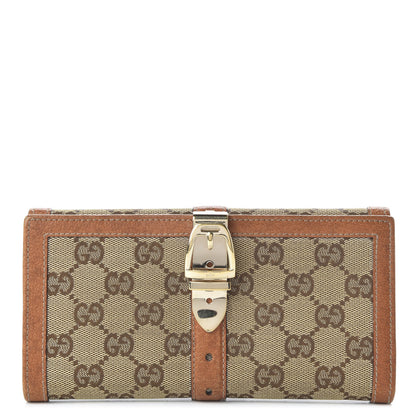 Gucci Monogram Buckle Continental Wallet Brown 1 of 10
