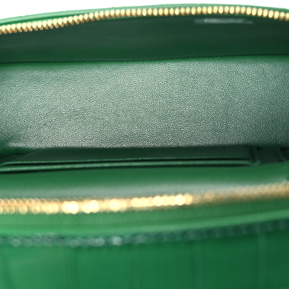 Chanel Calfskin Crocodile Embossed Crococo Top Handle Slim Vanity Case With Chain Green 4 of 10