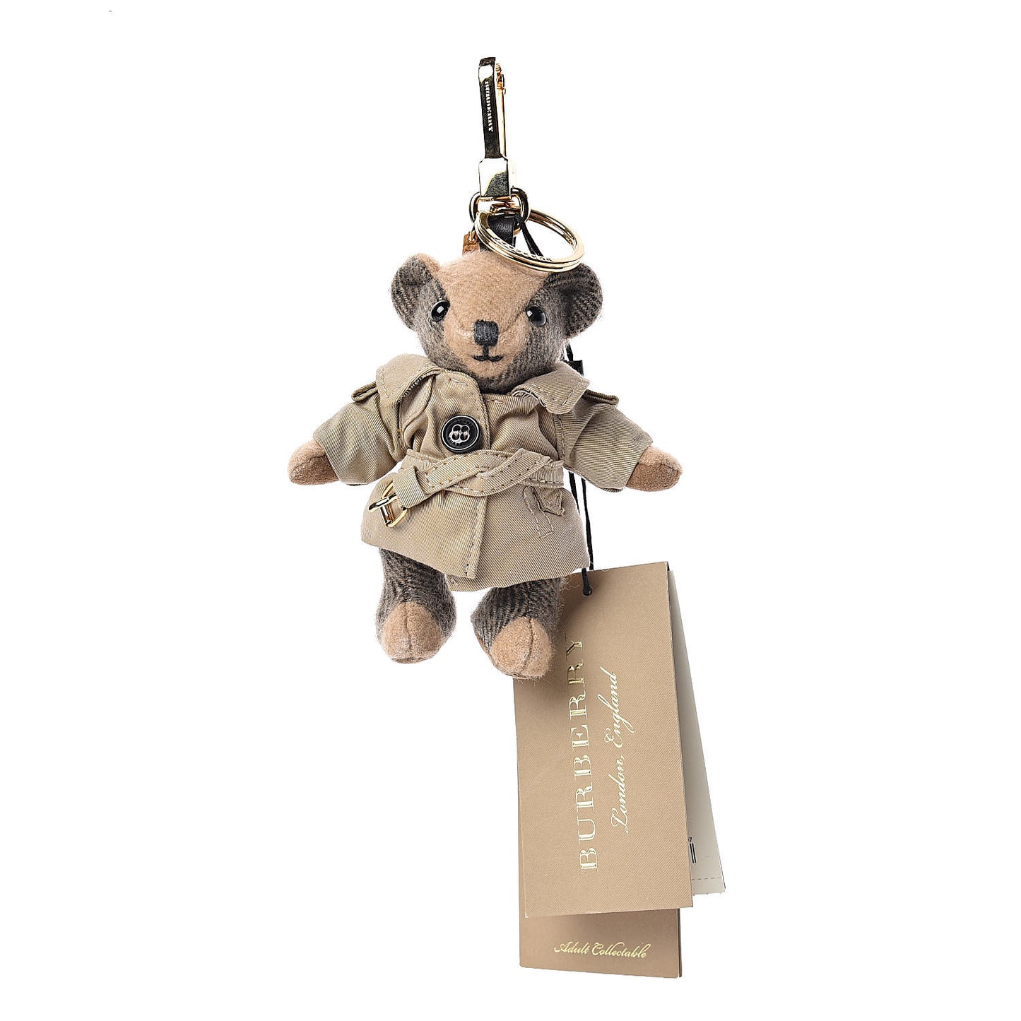 Cashmere Thomas Trench Teddy Bear Keychain Charm Camel
