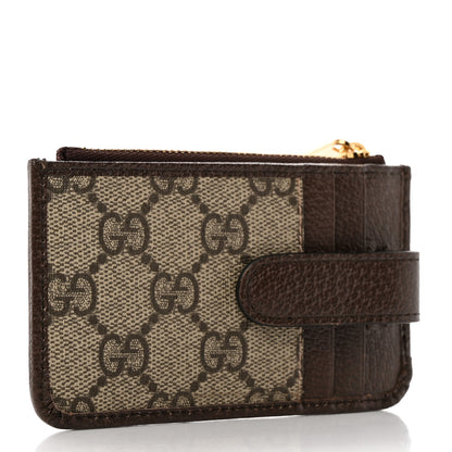 Gucci GG Supreme Monogram Web Ophidia Zip Card Case Brown 3 of 8