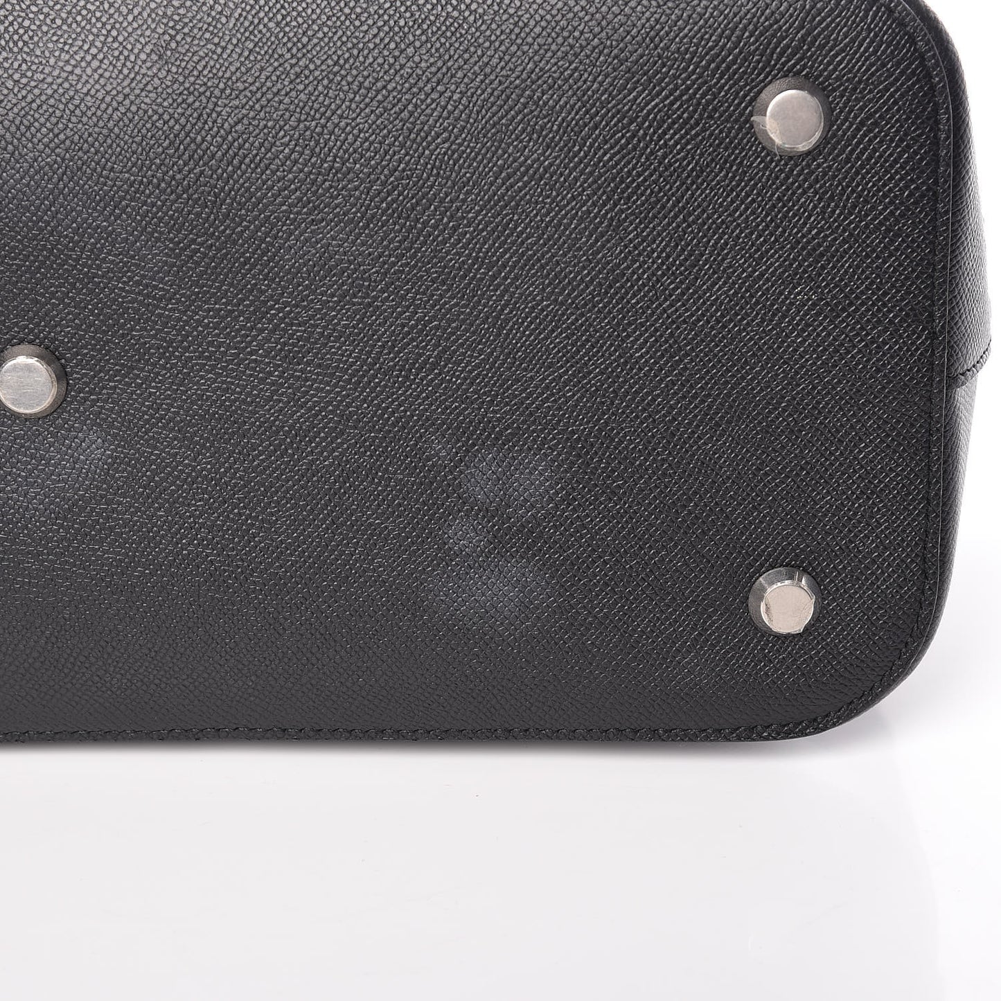 Signature Grained Calfskin Logo M Ville Top Handle Bag Black Rose Shocking