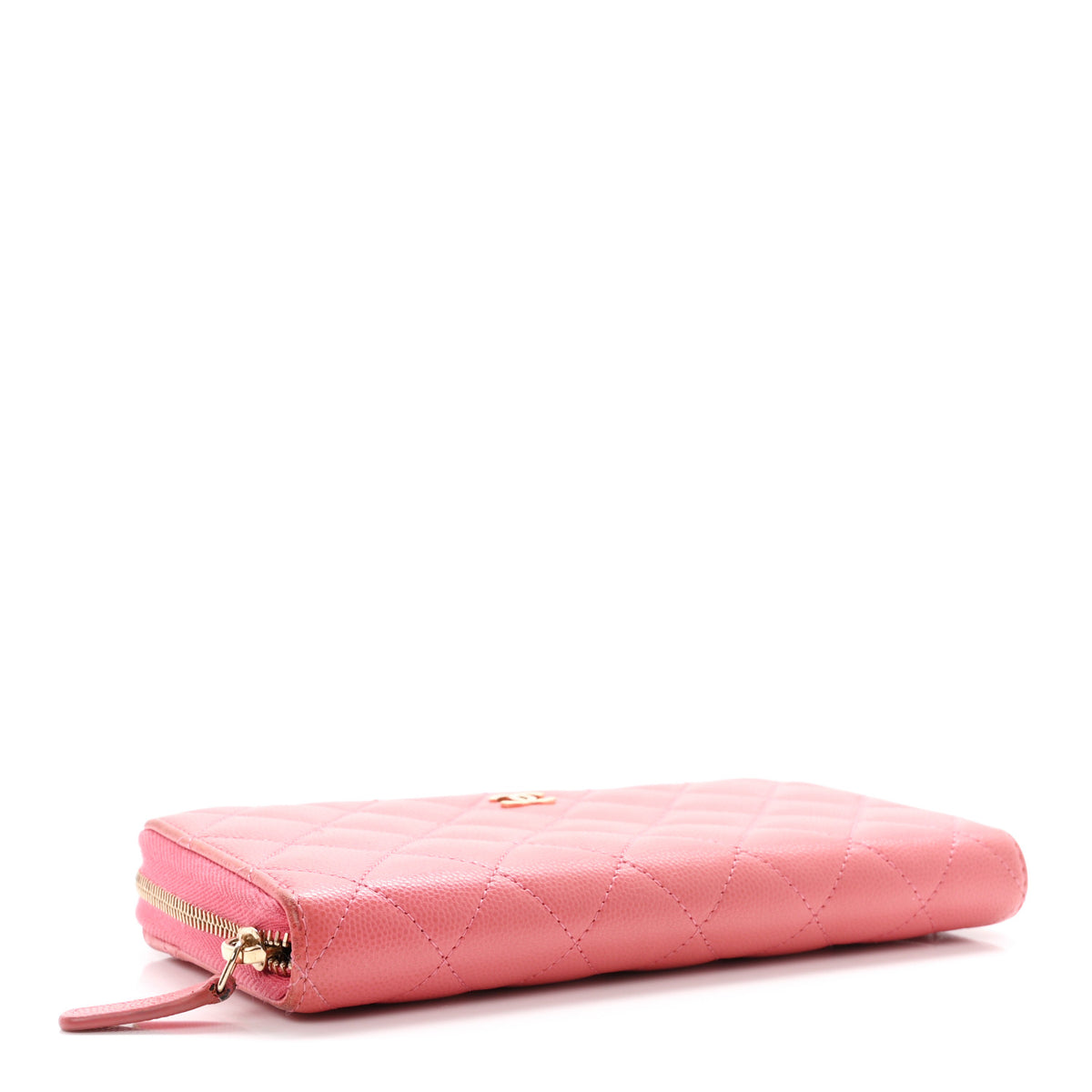 Chanel Caviar Quilted Large Gusset Zip Around Wallet Pink 4 of 10