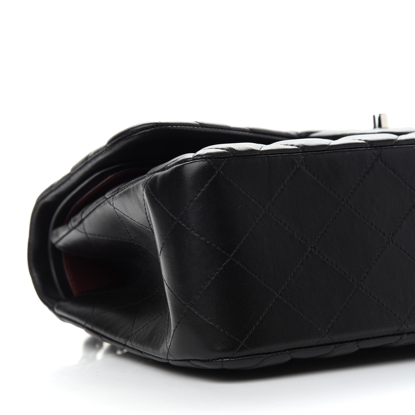 Lambskin Quilted Jumbo Double Flap Black