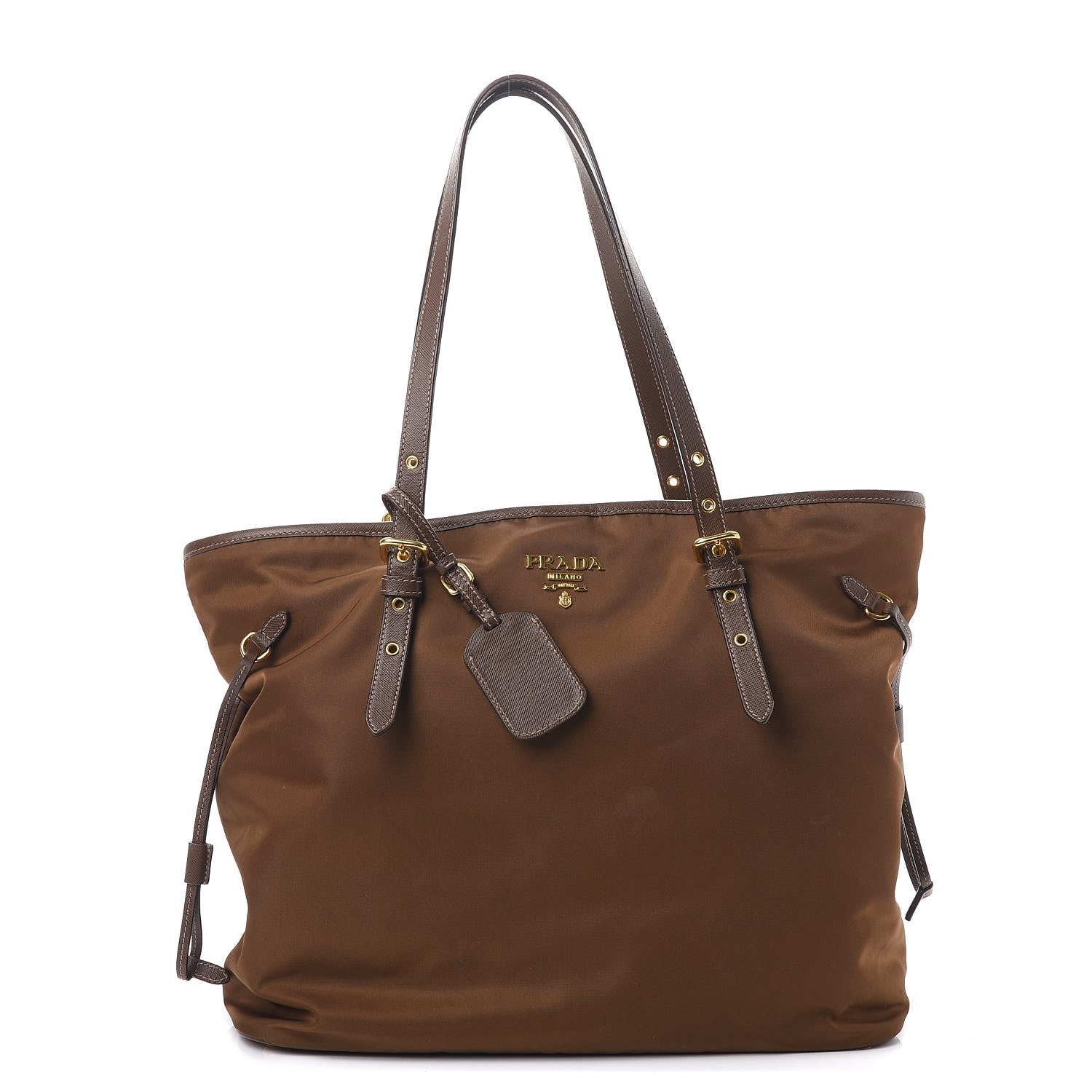 Prada Tessuto Nylon Saffiano Tote Corinto 1 of 12