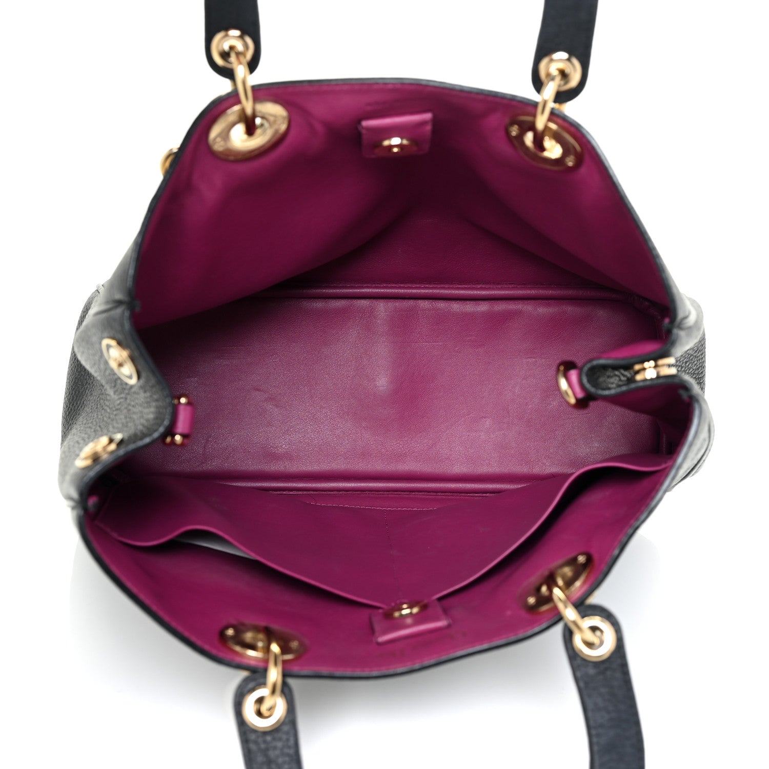 Christian Dior Bullcalf Medium Diorissimo Tote Black Rose Indien 5 of 12