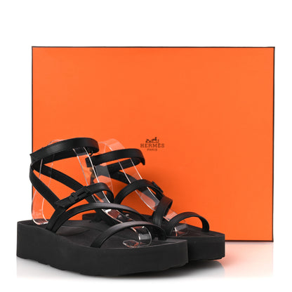 Hermes Nappa Liberte Sandals 38 Black 13 of 13