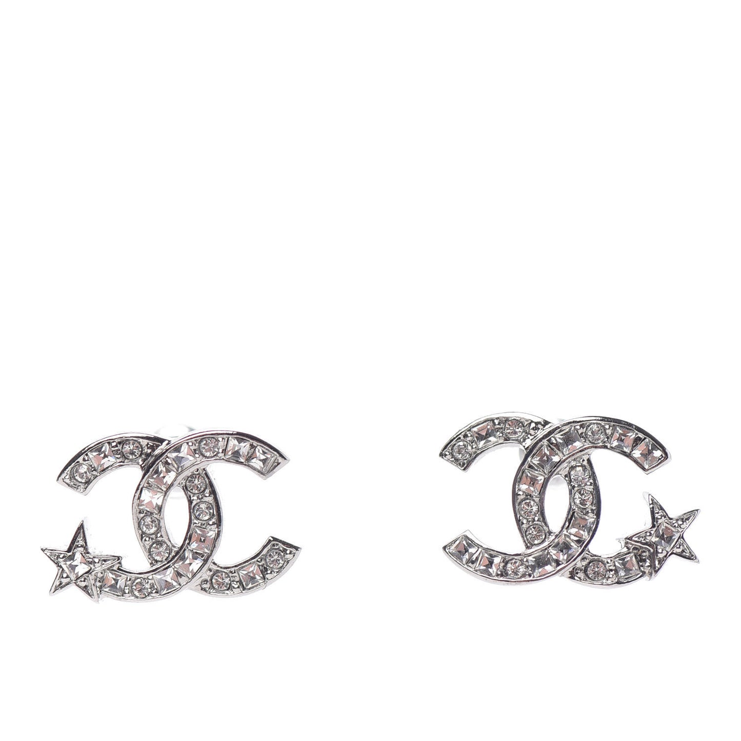 Crystal CC Starfall Earrings Silver