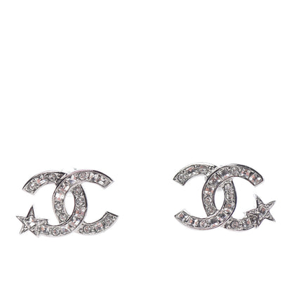 Chanel Crystal CC Starfall Earrings Silver 1 of 5