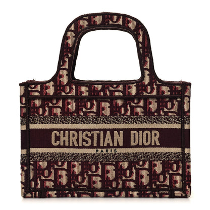 Christian Dior Oblique Mini Book Tote Burgundy Multicolor 1 of 13
