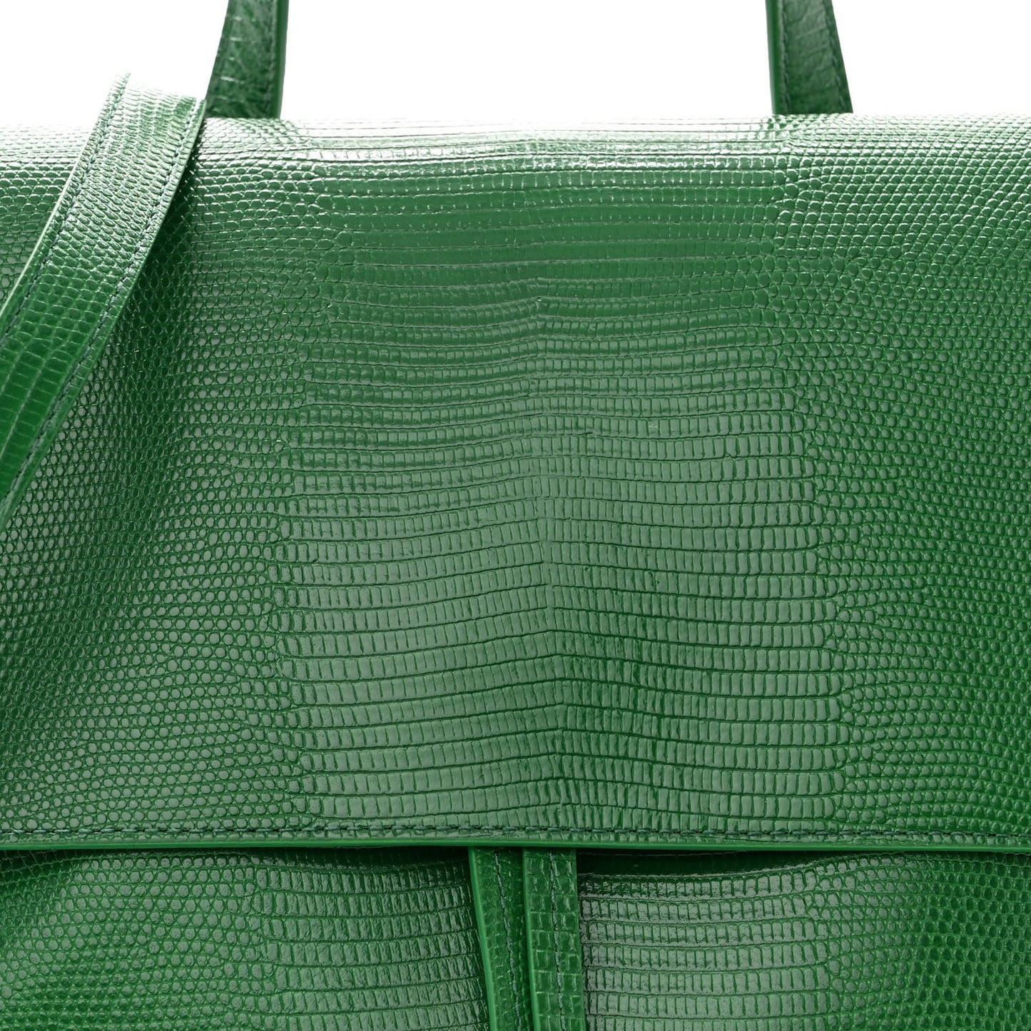 Lizard Embosed Mini Lady Bag Leaf