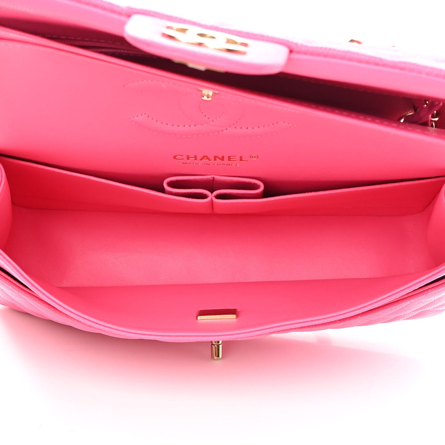 Caviar Quilted Medium Double Flap Rose