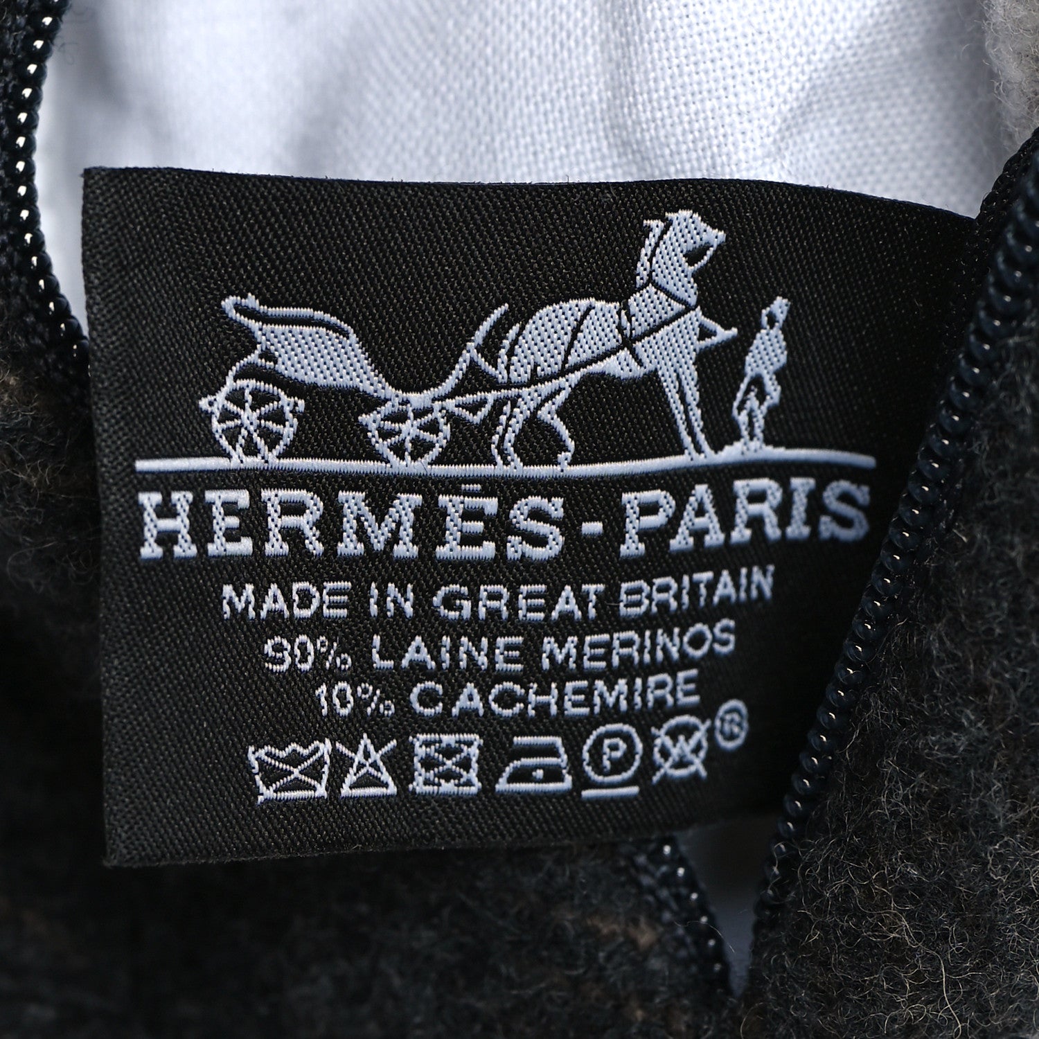 Hermes Wool Cashmere Avalon Pillow PM Ecru Gris Fonce 3 of 3