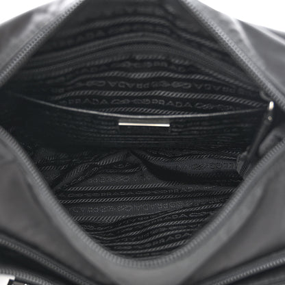 Prada Re-Nylon Vela Saffiano Pocket Double Buckle Messenger Shoulder Bag Black 5 of 11