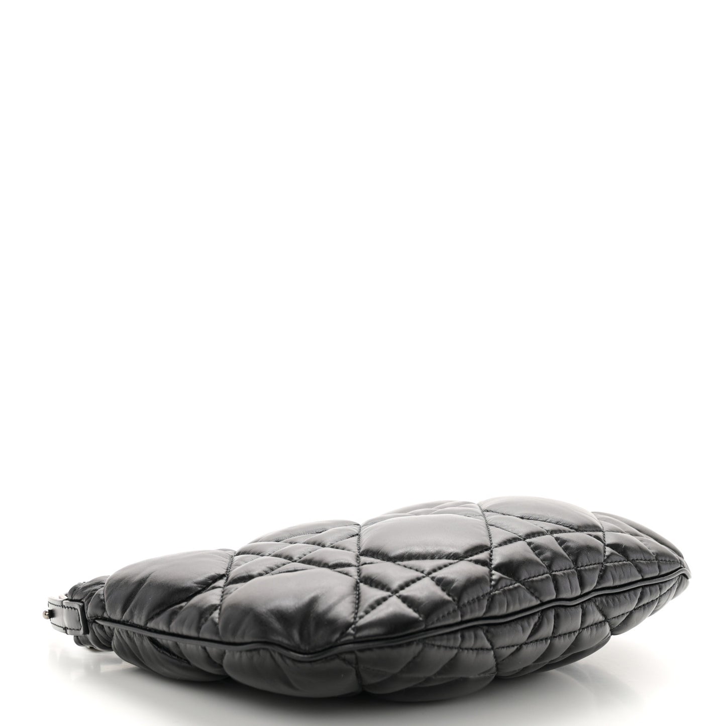 Calfskin Macrocannage Mini Dior Caro Tulip Bag Black