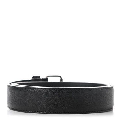 Saint Laurent Goatskin Monogram Buckle Belt Black 2 of 6