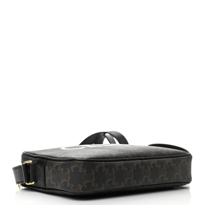 Celine Triomphe Canvas Medium Messenger Bag Black 4 of 9