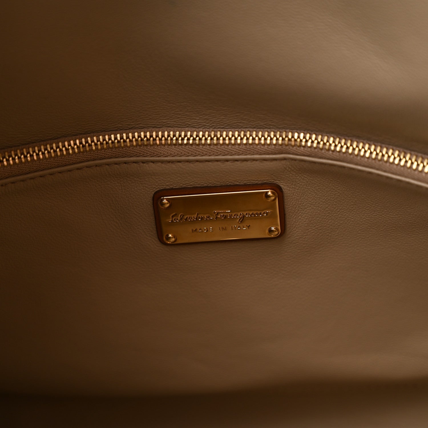 Salvatore Ferragamo Calfskin Large Sookie Satchel Brown 6 of 9