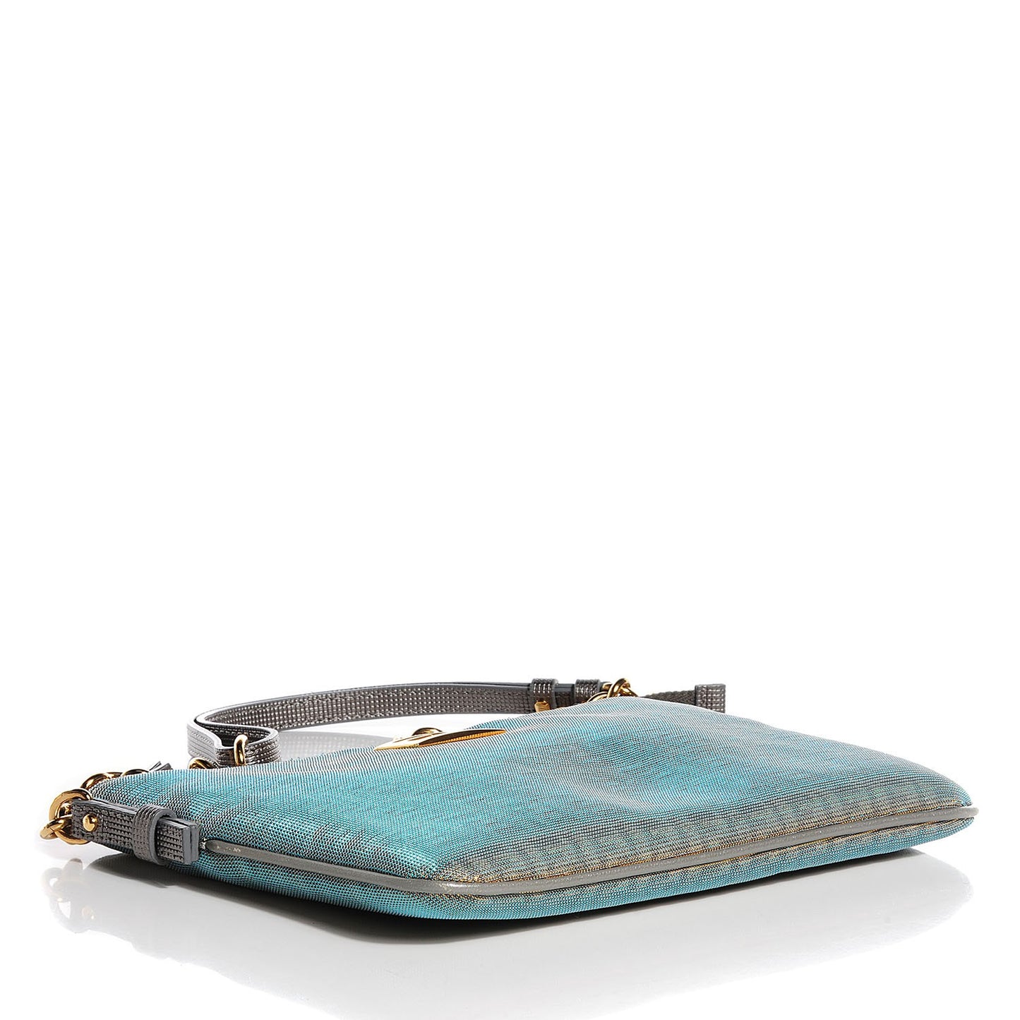 Metallic Zucchino Canvas Small Forever Crossbody Platinum Light Blue