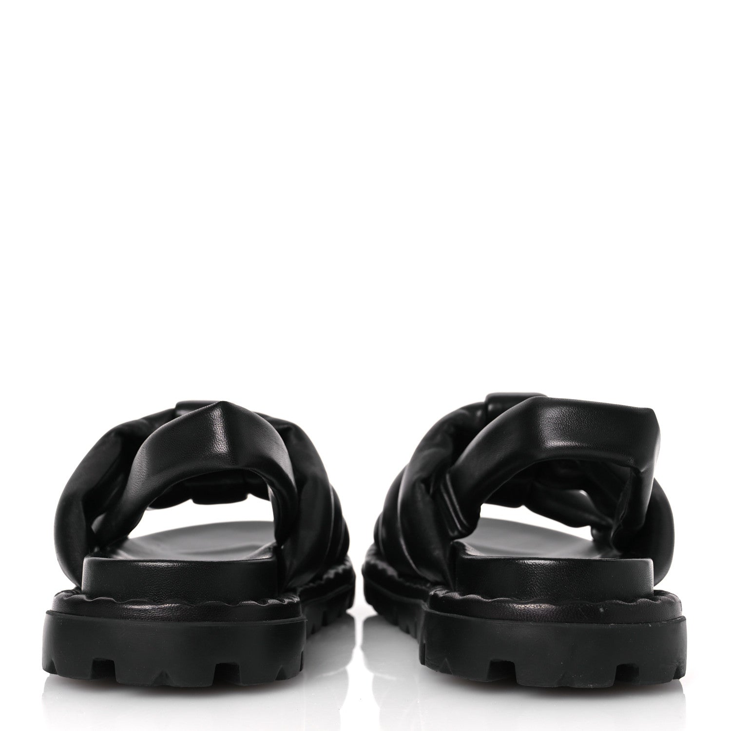 Prada Nappa Padded Blow 20mm Slingback Sandals 40 Black 6 of 12