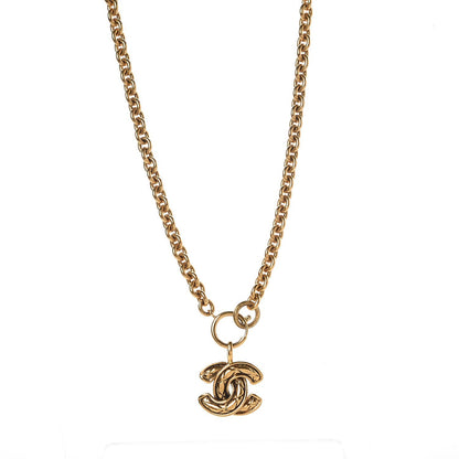 Chanel Quilted CC Necklace Gold 1 of 5