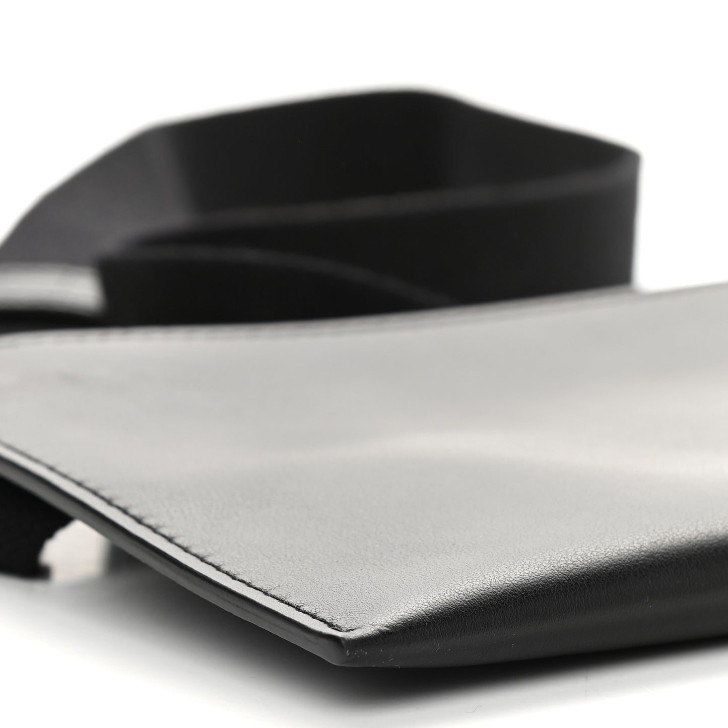 Calfskin Flat Belt Bag Black