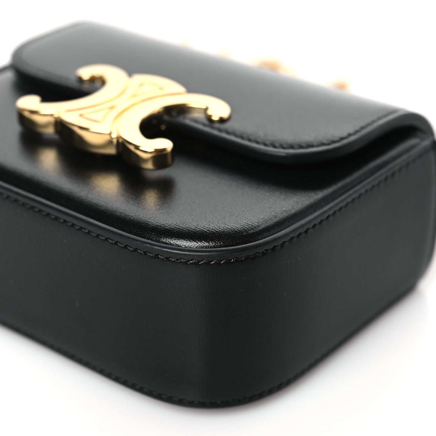 Shiny Calfskin Mini Chain Claude Black