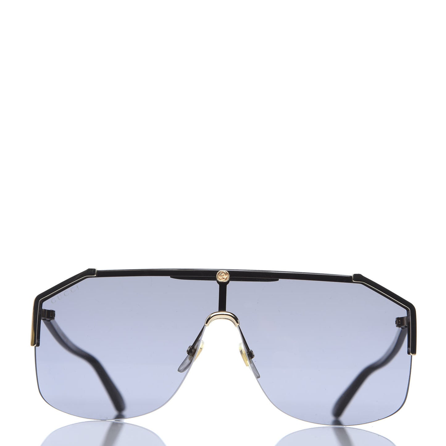Metal Rimless Square Sunglasses GG0291S Blue Gold