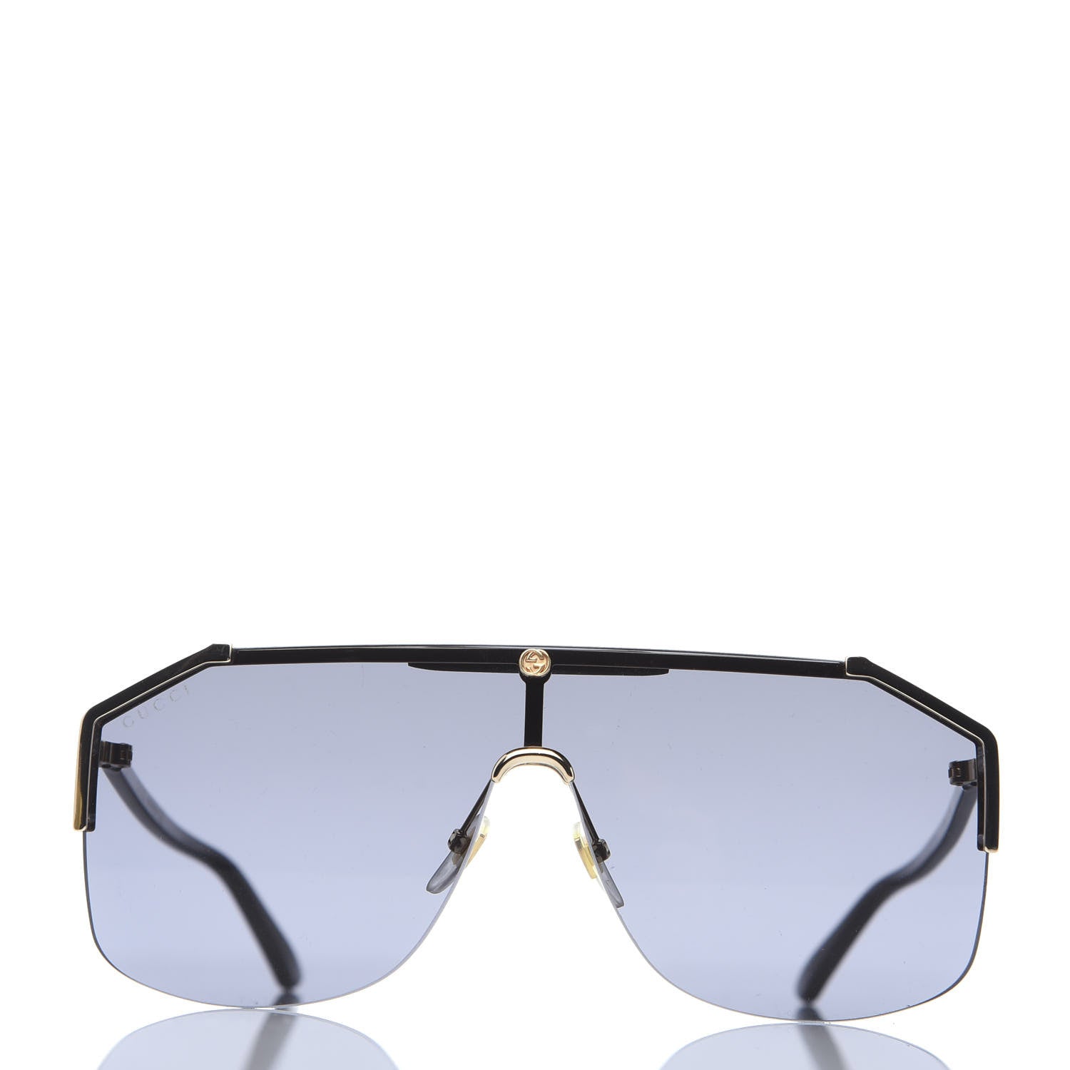 Gucci Metal Rimless Square Sunglasses GG0291S Blue Gold 6 of 7