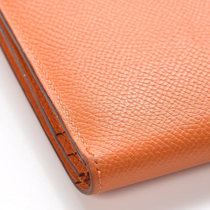 Hermes Epsom Bearn Gusset Wallet Orange 17 of 23