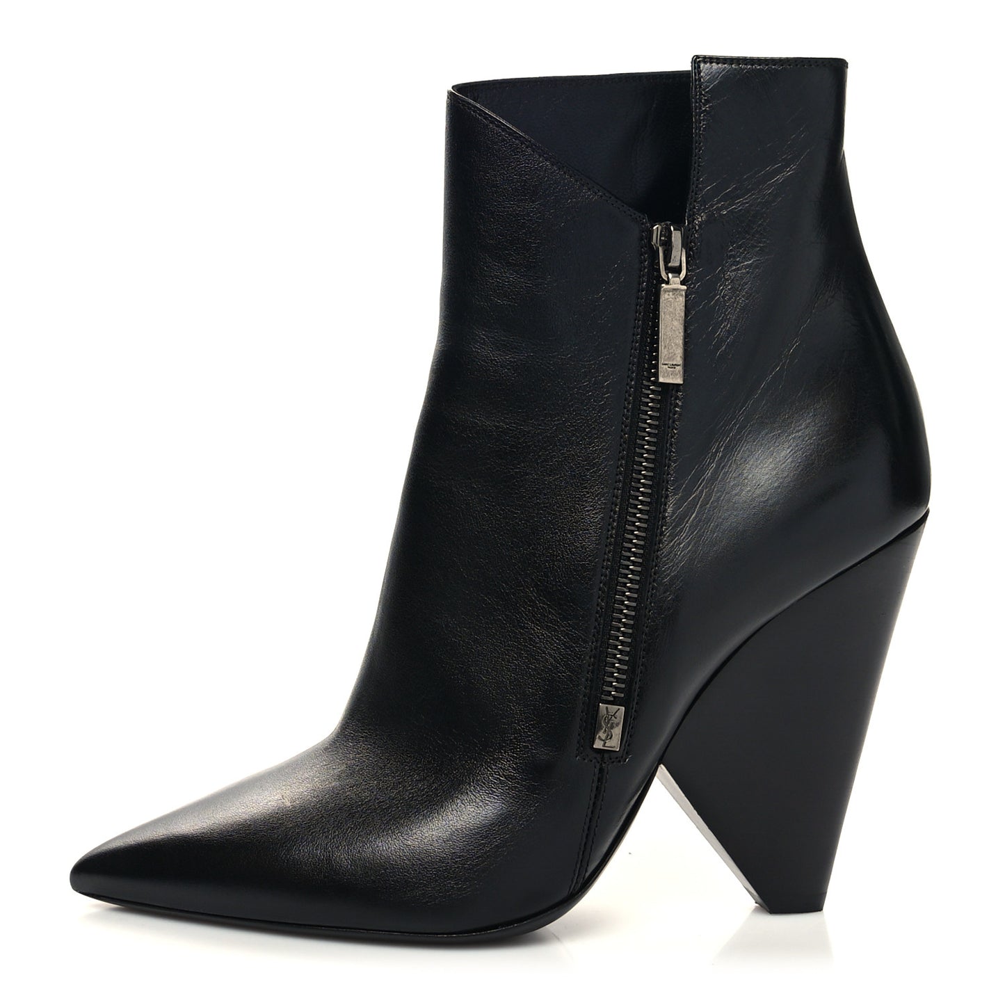 Calfskin Soho Niki 105 Wedge Booties 40.5 Black