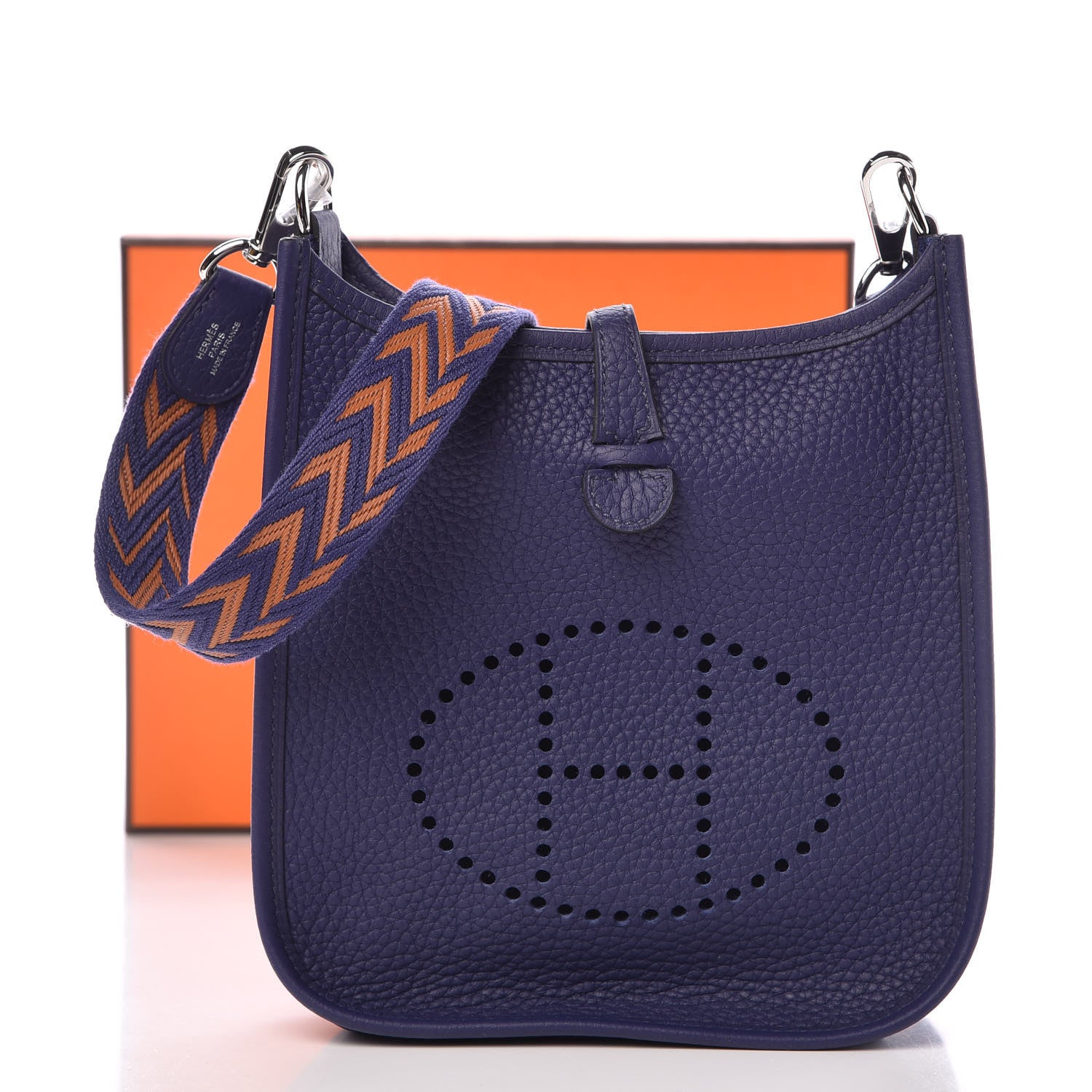 Hermes Taurillon Clemence Amazone Evelyne TPM Bleu Encre 9 of 9