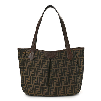 Fendi Zucca Vitello Artic Medium Shopping Tote Tobacco Castagna 1 of 8