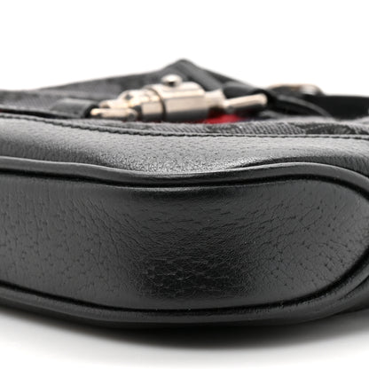 Gucci X BALENCIAGA BB Monogram Calfskin Web Mini Jackie 1961 Hobo Black 10 of 12