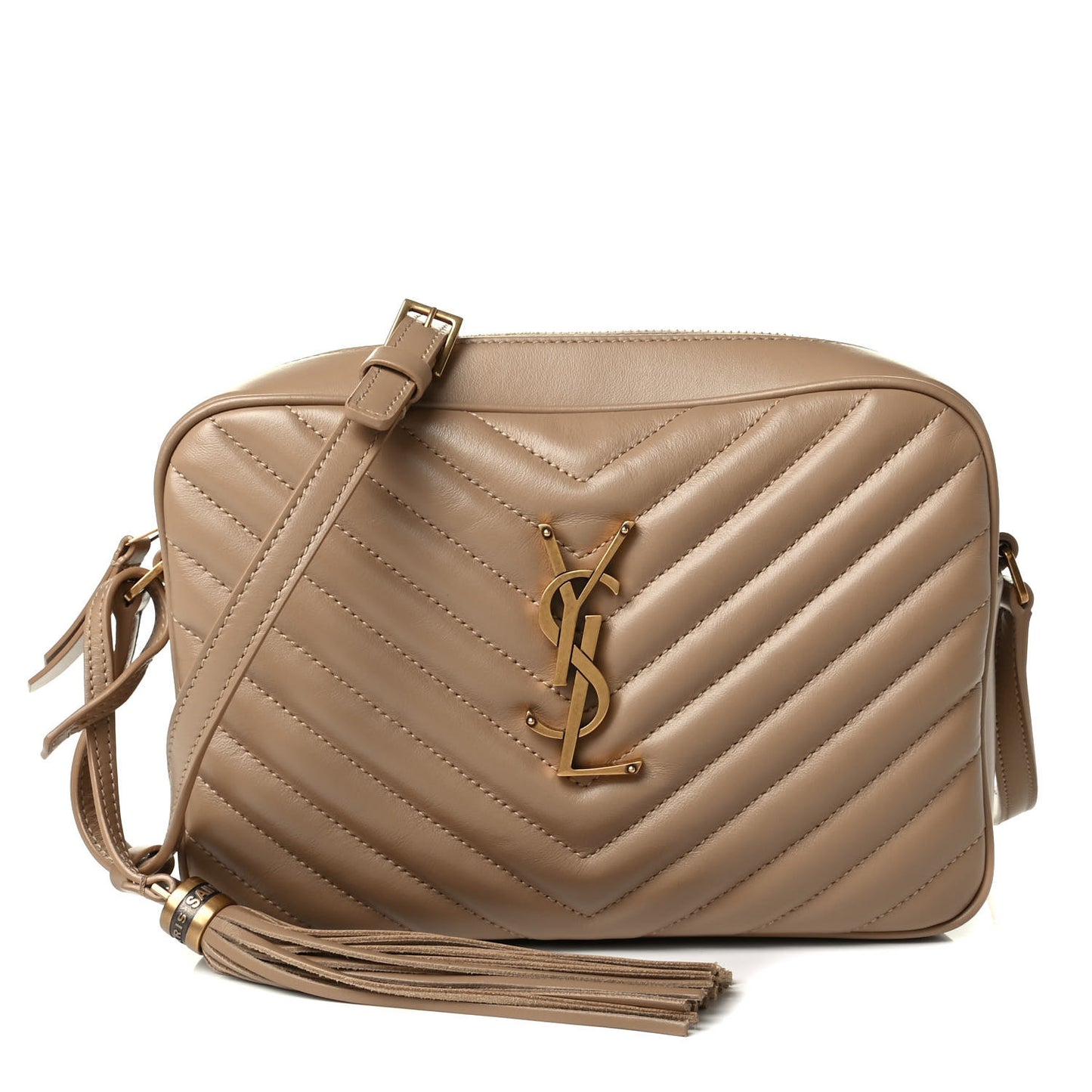 Calfskin Matelasse Monogram Lou Camera Bag Dark Latte