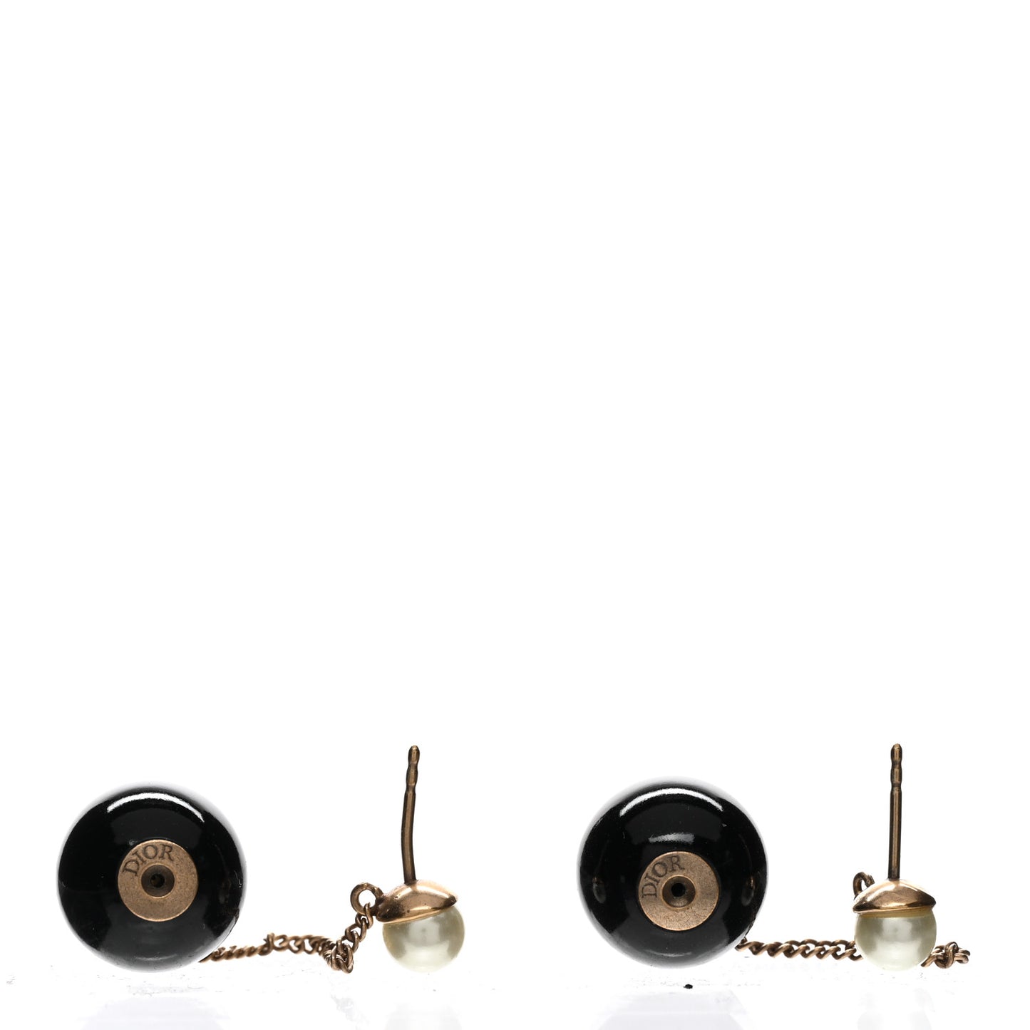 Pearl Mise En Dior Tribal Chain Earrings Black White