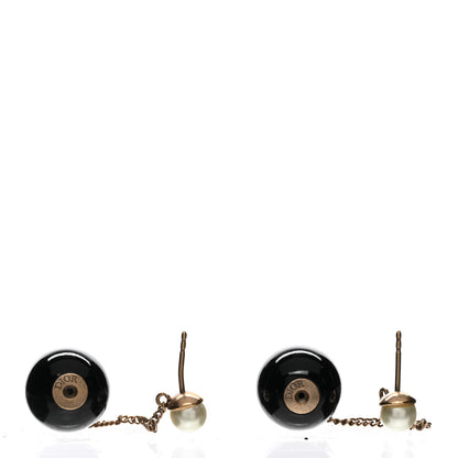 Christian Dior Pearl Mise En Dior Tribal Chain Earrings Black White 3 of 4