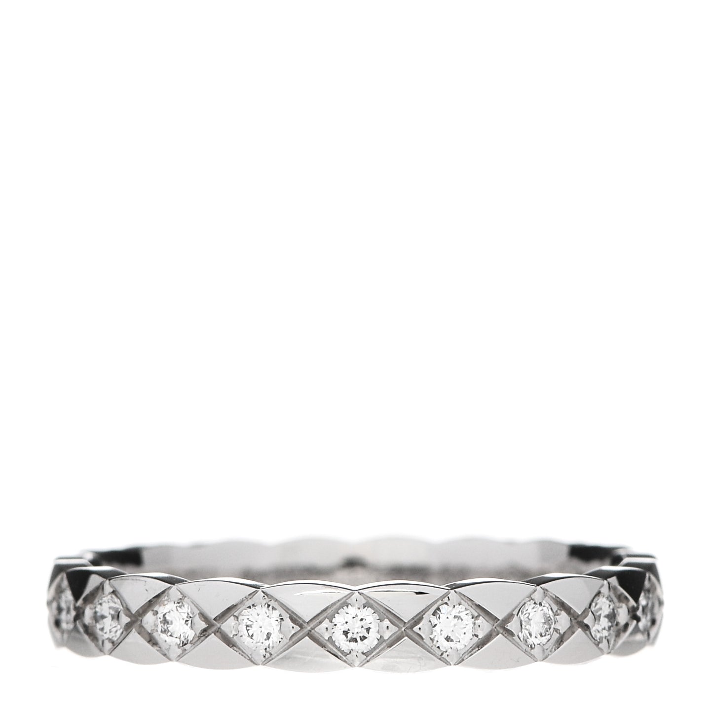 18K White Gold Diamond Mini Coco Crush Ring 59 8.75