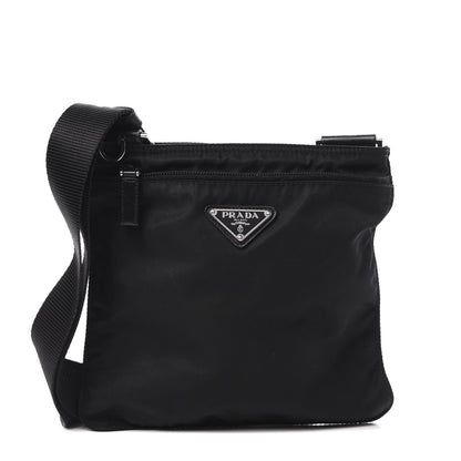 Prada Nylon Flat Messenger Bag Black 1 of 11