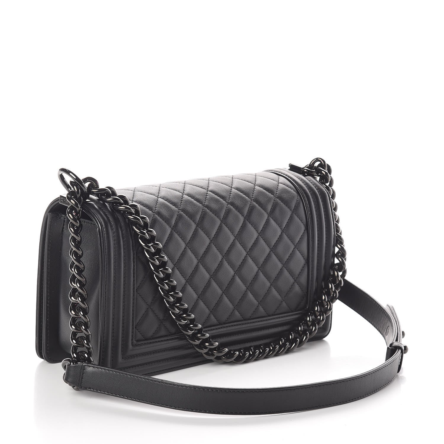 Chanel Calfskin Quilted Medium Boy Flap So Black 3 of 10