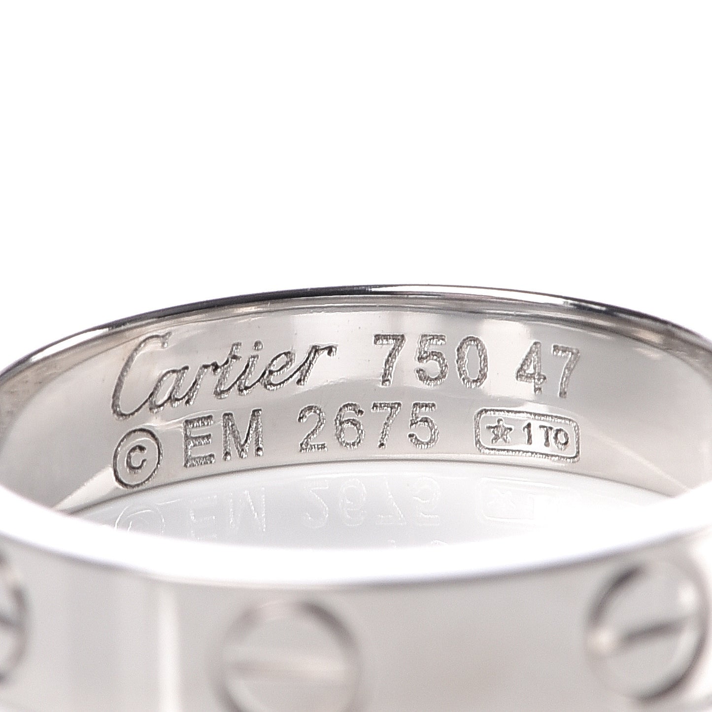 18K White Gold 3.5mm LOVE Wedding Band Ring 47 4