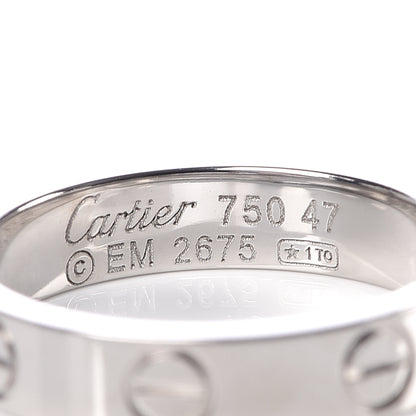 Cartier 18K White Gold 3.5mm LOVE Wedding Band Ring 47 4 3 of 4