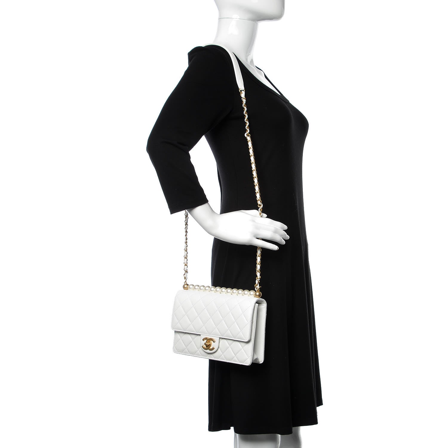 Chanel Lambskin Quilted Small Chic Pearls Flap White 2 of 10