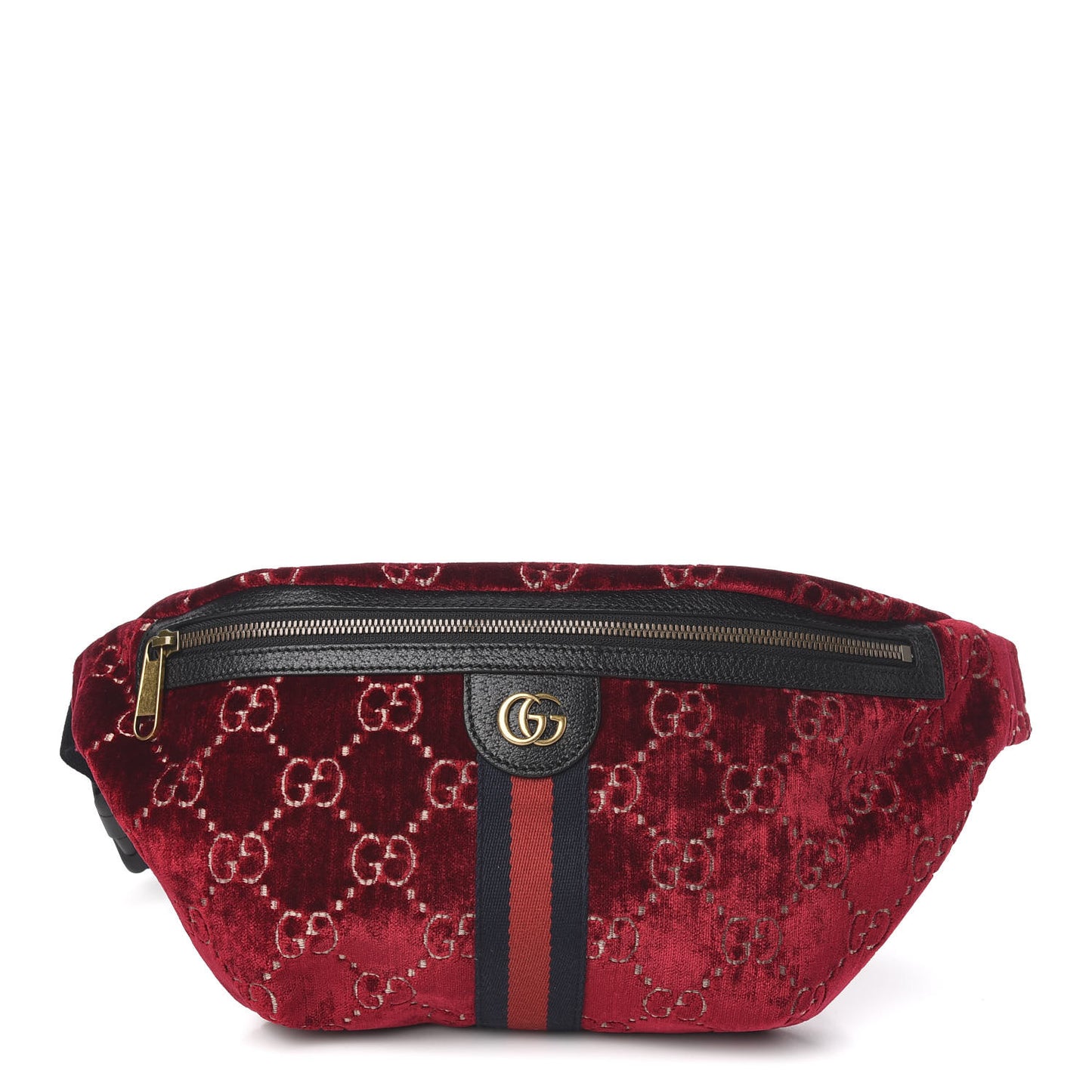 GG Monogram Velvet Belt Bag Red Cipria