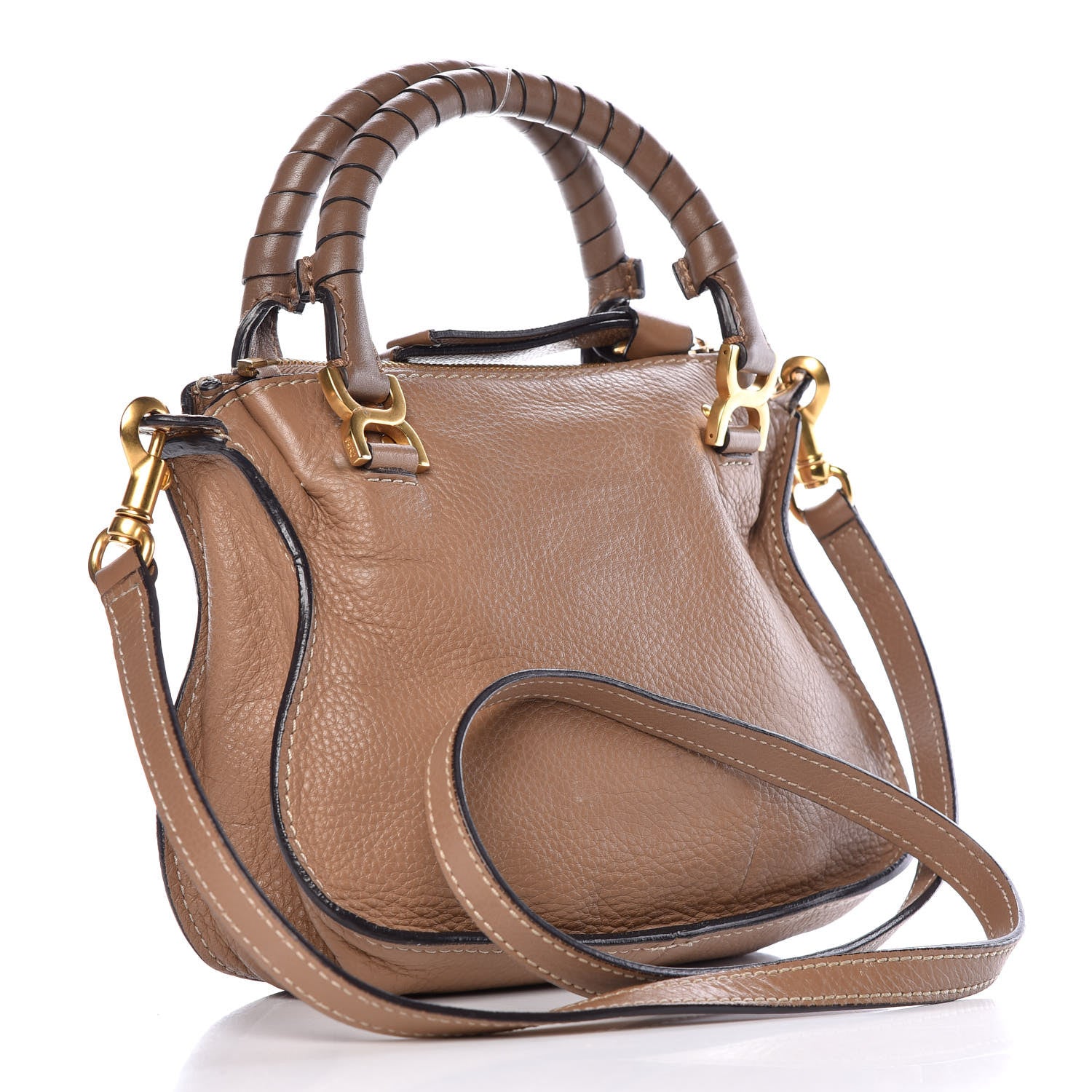 Chloe Calfskin Baby Marcie Satchel Nut 3 of 13