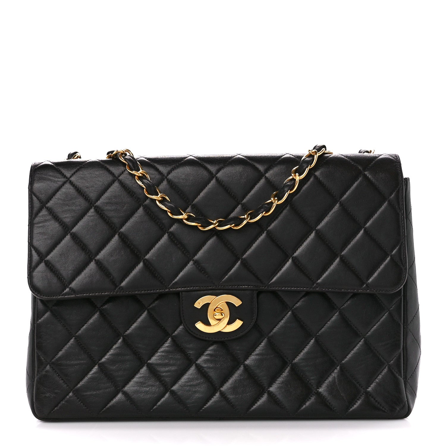 Chanel Lambskin Quilted Jumbo Single Flap Black 1 of 11