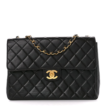 Chanel Lambskin Quilted Jumbo Single Flap Black 1 of 11